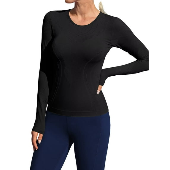 Anwell Workout Shirts for Women Long Sleeve, Workout Tops for Women, Quick Dry Gym Athletic Tops,Seamless Yoga Shirts