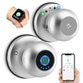 thumbnail image 1 of Anweller Smart Door Knob with Lock, Fingerprint Biometric Keyless Entry Electronic Digital Bluetooth App Control Door Lock for Bedroom Interior Apartment Garage Front Door - Silver, 1 of 6