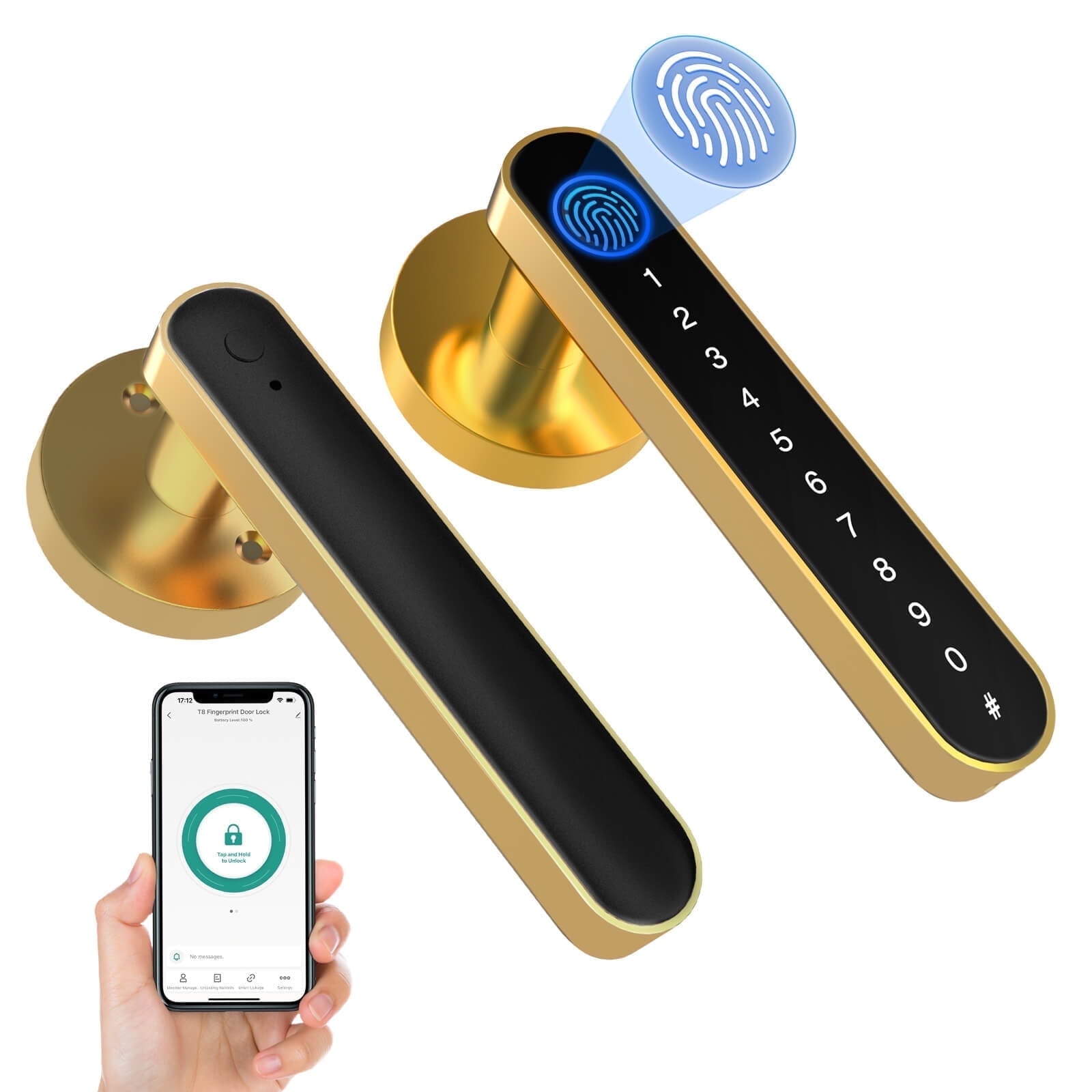 Anweller Fingerprint Smart Lock, Keyless Entry Door Lock with Keypad ...