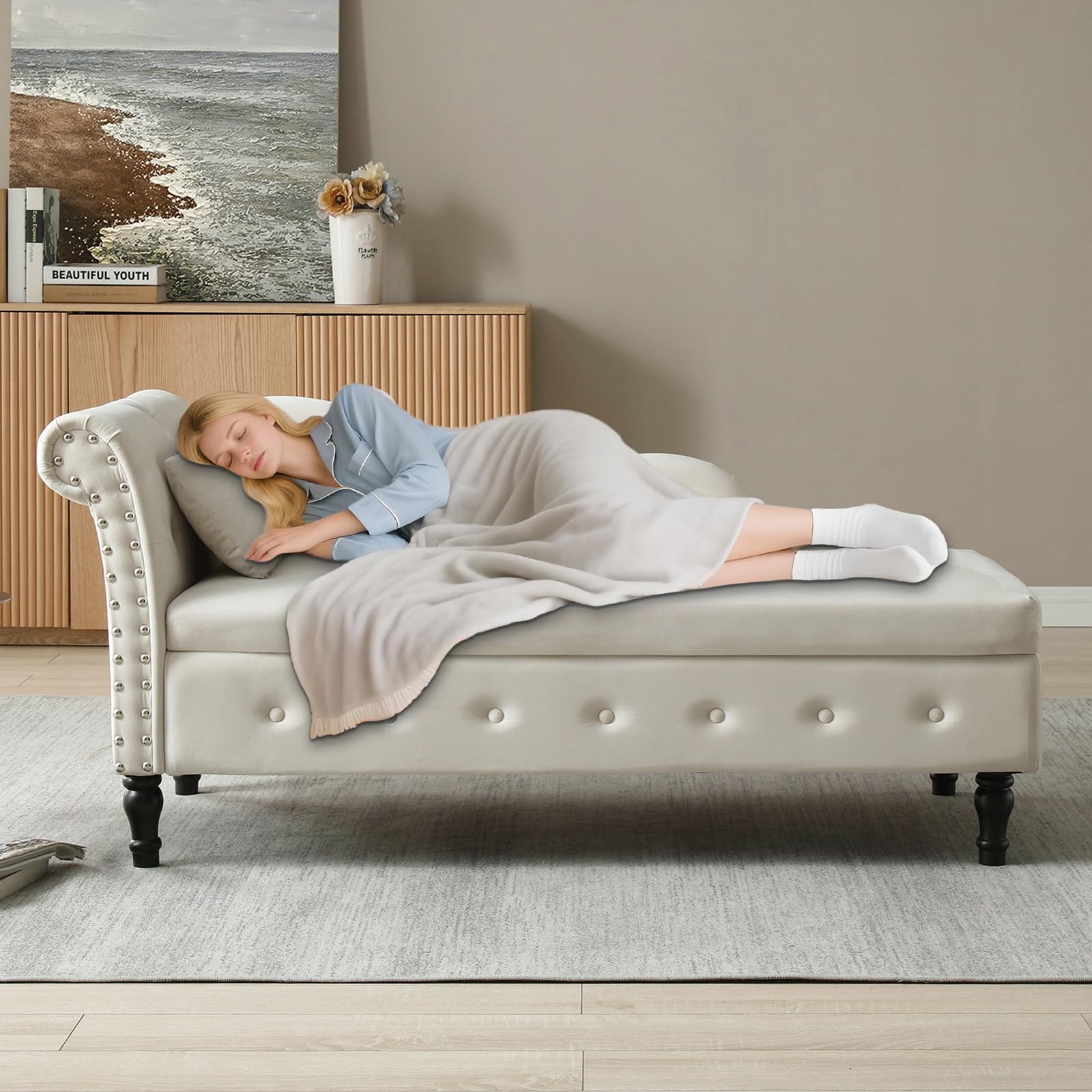 Anwick Chaise Longue - Indoor Upholstered Recliner, Modern Style ...