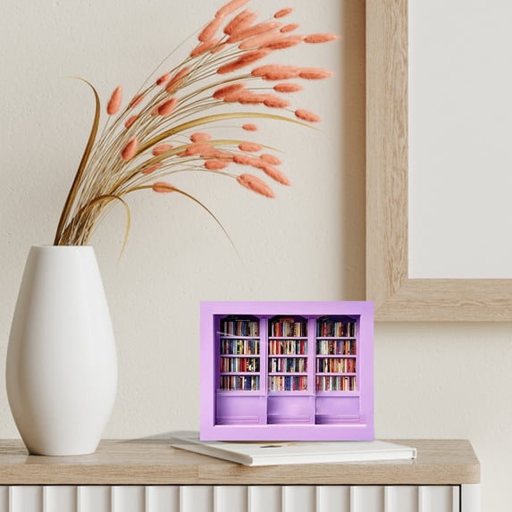 Anxiety Bookshelf Mini Books – Compact Decorative Shelf with 200 Mini Books for Home, Living Room & Anxiety Relief