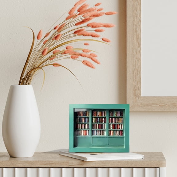 Anxiety Bookshelf Mini Books – Compact Decorative Shelf with 200 Mini Books for Home, Living Room & Anxiety Relief