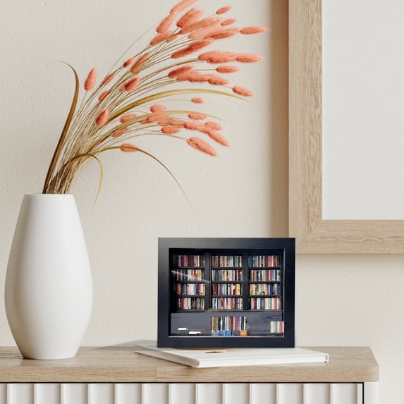 Anxiety Bookshelf Mini Books – Compact Decorative Shelf with 200 Mini Books for Home, Living Room & Anxiety Relief