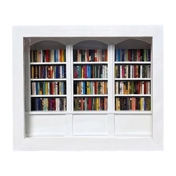 Anxiety Bookshelf Miniature Library with 200Pcs Mini Book Shake Away Your Anxiety Wooden Bookshelf Sensory Toy for Home Office Decor