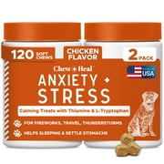 Dog Calming Treats, 120 Anxiety Relief Soft Chews for Dogs - Chicken Flavor (2 Packs of 60)