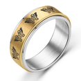 thumbnail image 1 of Anxiety Fidget Spinner Rings for Men Women Butterfly 14K Yellow Gold Spinning Rotate Ring Punk Cool Anti Stress Jewelry, 1 of 6