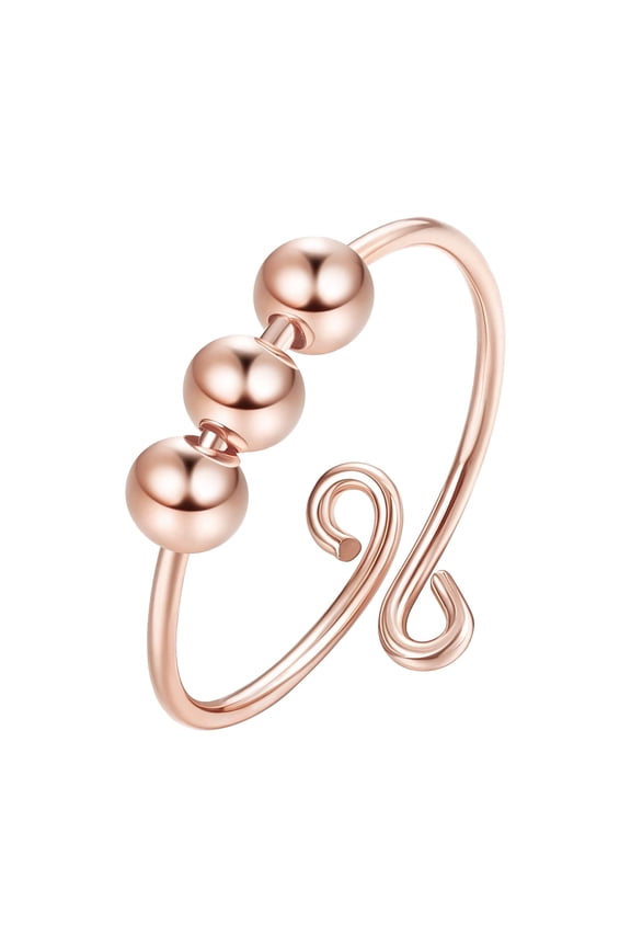 Anxiety Fidget Women Spinning Rings With Beads Stress Relief Spinning