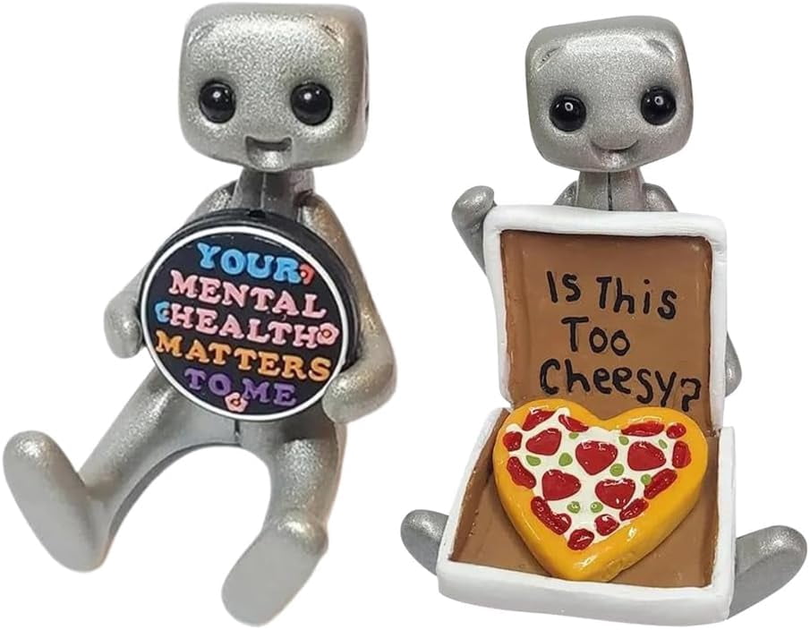 Petit Robot Figurine Mignonne Avec Slogan - Décoration Bureau Ou Maison - Neuf