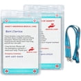 thumbnail image 1 of RAYCCI   2 Pcs Anxiety Medical Information Card with Writable Panel & Patterned Lanyard, Emergency Contact Card, Standard Size, 1 of 7