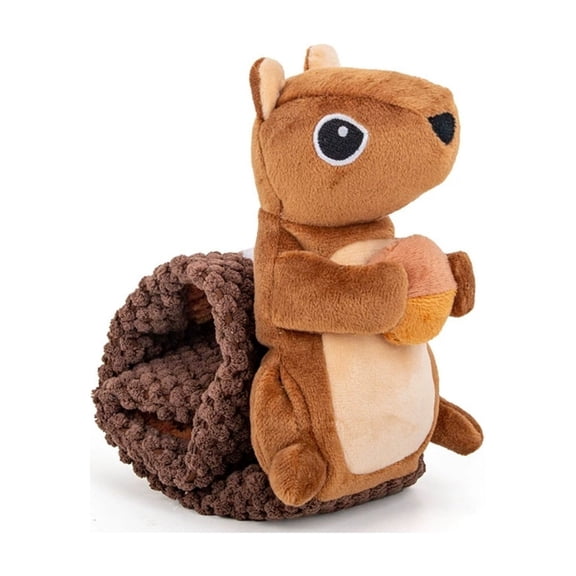 Anxiety Relief Auto Move Interactive Dog Squeak Toy Squirrel Shaped Sniffing Food Puzzle Toy Talking Puppy Toy Funny Snuffle Mat with Squirrel Design for Stimulate Senses Slow Feeding Boredom