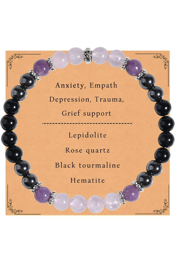Anxiety Relief Empath Protection Healing Stone Bead Bracelet New Beginning Transformation Grief Support Gifts For Women
