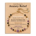thumbnail image 1 of Anxiety Relief Healing Stone Beaded Bracelet In Goldtone With Adjustable, 1 of 28