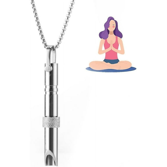 Anxiety Relief Necklace, Stainless Steel Mindful Breathing Necklace For Anapana Breathing, Stress Relief Breathing Exercise Anxiety Necklace-dwdz