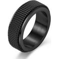 thumbnail image 1 of Anxiety Ring for Men Chain Woven Mesh Rings Cool Titanium Stainless Steel Spinner Ring 8MM Gold/Silver/Black Fidget Rings for Men Male Masculine Band Jewelry, 1 of 13