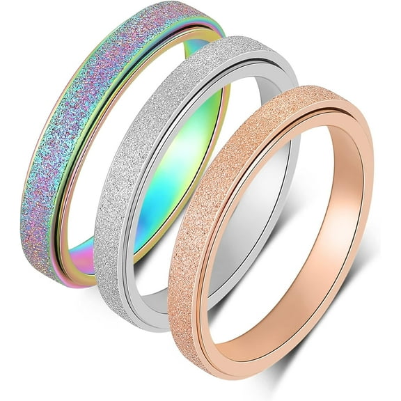 Anxiety Ring for Women Spinner Ring: Fidget Ring Anxiety Relief Items Spinner Rings for Anxiety Fidget Rings for Anxiety for Women Anti Anxiety Fidget Ring Gift Size 5-10