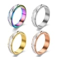 thumbnail image 1 of Anxiety Rings Fidget Rings for Women Stress Relief Spinner Rings for Teen Girls Stress Rings 4Pcs 6MM Titanium Steel Rings Size 6-11, 1 of 6
