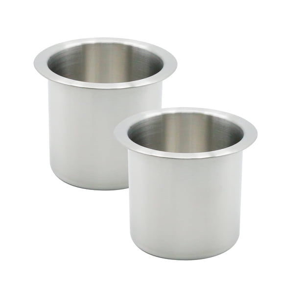 Anxingo 2 Pcs Stainless Steel Cup Holder, Silver Poker Table Drink Holder, Drop-in Cup Drink Holder for Yacht Boats RV Cars and Trucks