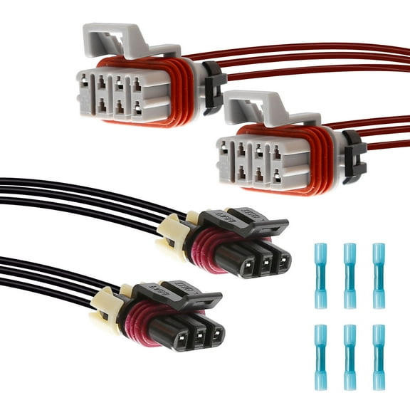Anxingo 2X Headlight & Turn Signal Harness Plug Connectors Replacement For Freightliner Columbia