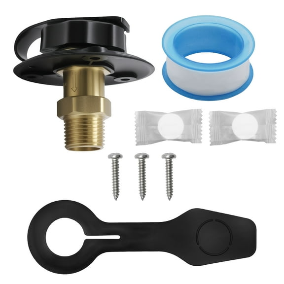 Anxingo 3" Outer Thread Black Brass Water Filler Valve, Reliable Check Valve, Suitable for RV and Boat Water Inlet Accessory