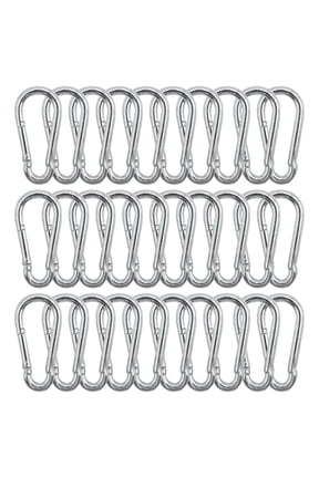 30Pcs 3" Carabiners Heavy Duty Spring Snap Hook, M8 5/16" Galvanized Steel Snap Hook, Quick Connect Clip 500LBS Load, Suitable for Outdoor Hammocks and Gym
