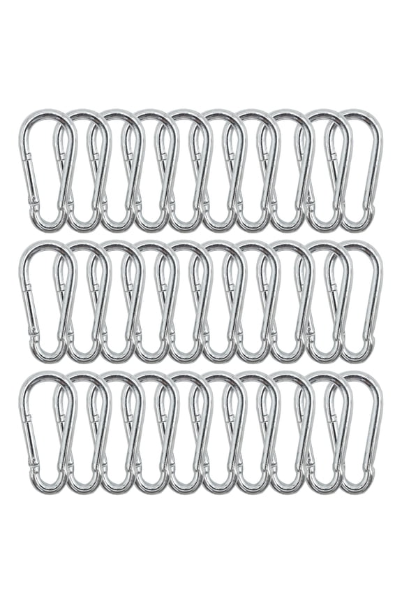 30Pcs 3" Carabiners Heavy Duty Spring Snap Hook, M8 5/16" Galvanized Steel Snap Hook, Quick Connect Clip 500LBS Load, Suitable for Outdoor Hammocks and Gym