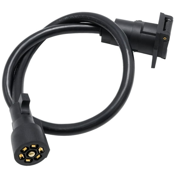 Anxingo 3FT Trailer Plug Socket Extension Cable, 10-14AWG Dual-Fork Copper Terminals, Compatible with 7-Pin Trailer Wiring Connector