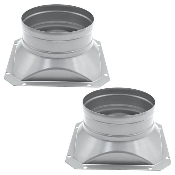 Anxingo 2 Pack 4 Inch Duct Connector Flange Square Pipe Connector to Round Interface Air Duct Metal Straight Pipe Flange for Ventilation Cooling Heating HVAC Systems