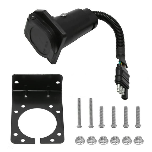 Anxingo 4 Pin to 7 Pin Adapter Trailer Light Adapter 4-Way Flat Truck to 7-Way Blade Trailer Light Adapter Reverse Plug Connector for RV, Truck, Car Towing Solutions