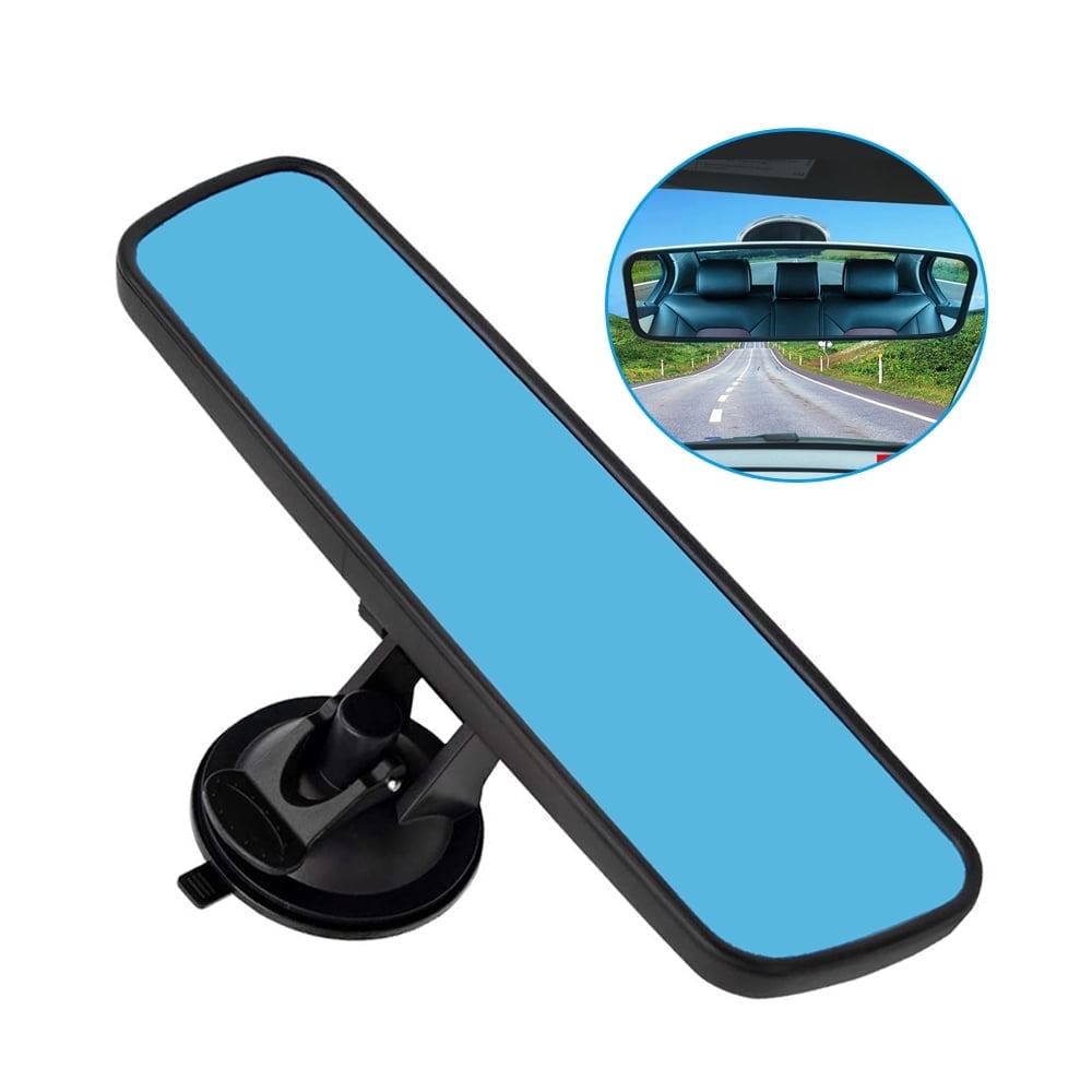 Anxingo Adjustable Car Interior Rear View Mirror - Universal Cars Trucks SUV Golf Cart- 9.64 x 2.6 inch (Blue)