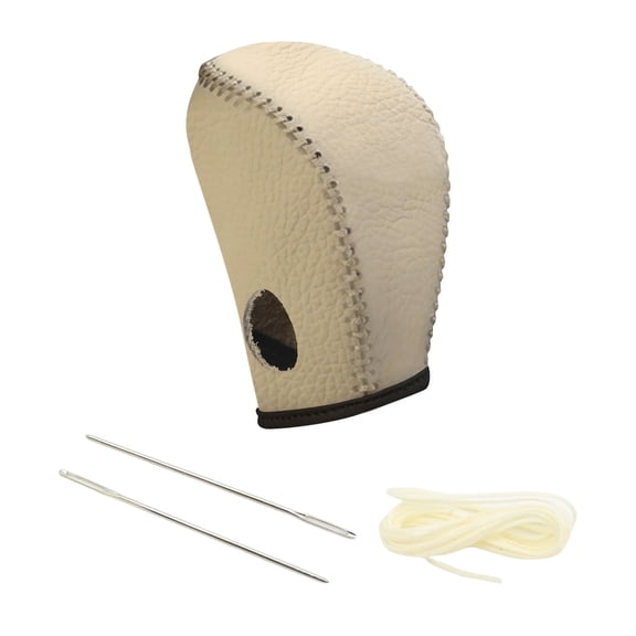 Anxingo Gear Shift Knob Cover with Beige Stitches Shift Lever Leather Sheath Replacement for Pathfinder 2013 2014 2015 2016 2017 2018 2019 2020