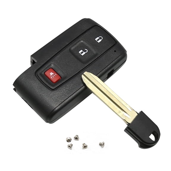 Anxingo Key Fob Cover Case 2+1 Button with Blank Key Replacement for Toyota Prius 2004-2009 Replacement Shell Keyless Smart Remote Key Case Fob