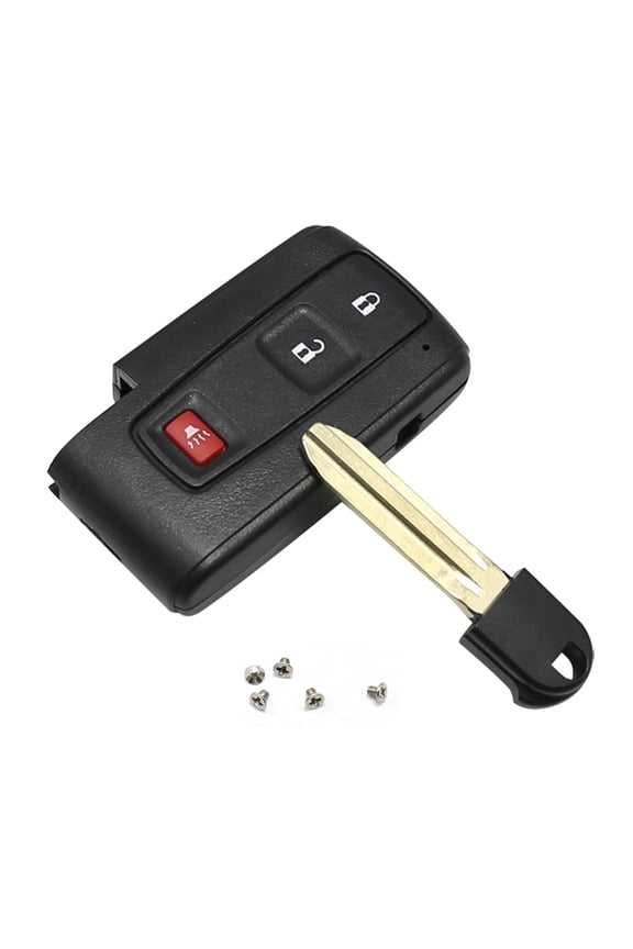 Key Fob Cover Case 2+1 Button with Blank Key Replacement for Toyota Prius 2004-2009 Replacement Shell Keyless Smart Remote Key Case Fob
