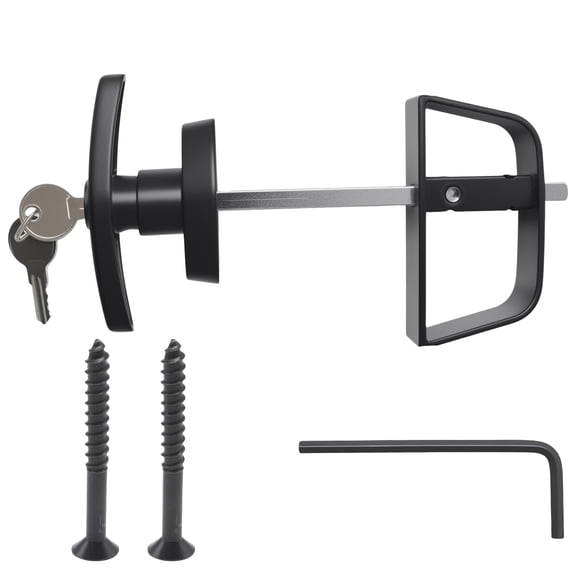 Anxingo Shed Door Latch T-Handle Lock Kit,T-Handle lock with black connecting rod for Shed doors, Playhouse door, Chicken Coops door, Barn door