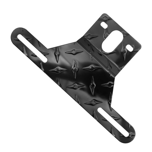 Anxingo Trailer License Plate Light Bracket Truck RV Off-Road Number Plate Light Mount Aluminum Holder (Black 1pc)