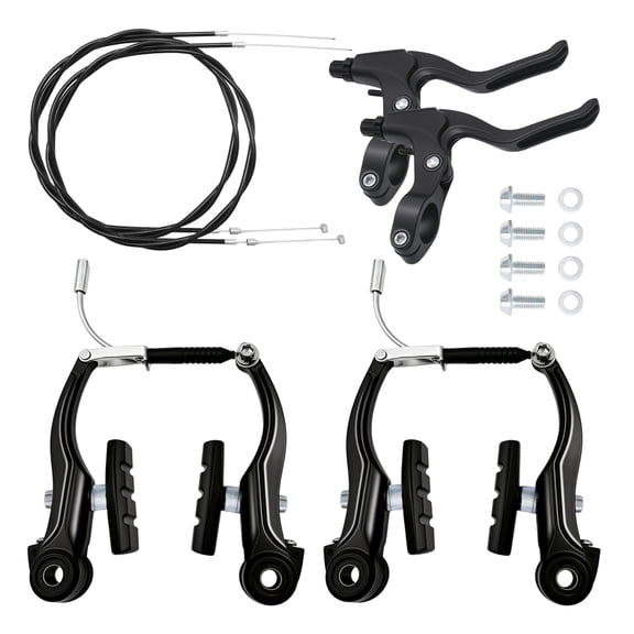 Anxingo Bike V Brake Kit, Aluminum Front & Rear Brakes with Levers & Cables, Fits 22.2mm (7/8") handlebars, Compatible with MTB & BMX bikes