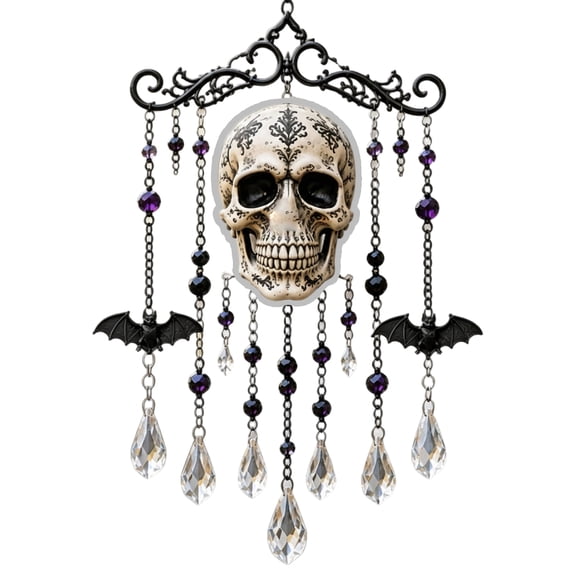 Anxinwu Acrylic Skeleton Halloween Pendant Wall Decor - 26x18cm Spooky Ornament for Room, Shelf, Mantel, Entryway, Seasonal Display