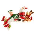 thumbnail image 1 of Anxinwu Christmas Santa Figurine - Resin Tabletop Decoration with Elf and Reindeer for Shelf, Mantel and Christmas Home Decor, 6.50 x 4.65 in, 1 of 4