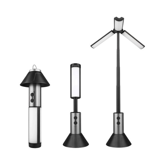 Anxinwu Foldable Outdoor Camping Stand Light - Folding Design, Black Plastic, for Camping and Travel, Camping Lantern, Outdoor Accessory