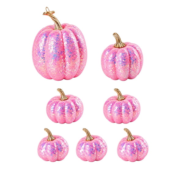 Anxinwu Gold Glitter Pumpkin Decoration, Glam Halloween Tabletop Figurine for Fall Centerpiece, Shelf and Mantel Decor