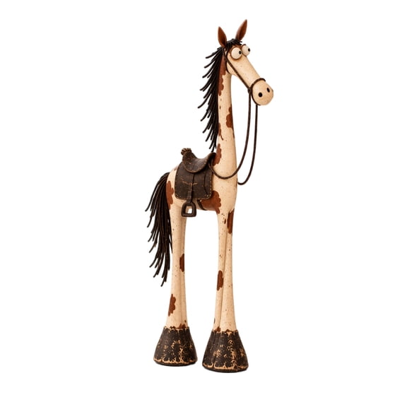 Western Cowboy Horse Figurine Decorative Standing Horse Statue Rustic Farmhouse Tabletop Shelf Accent Sculpture