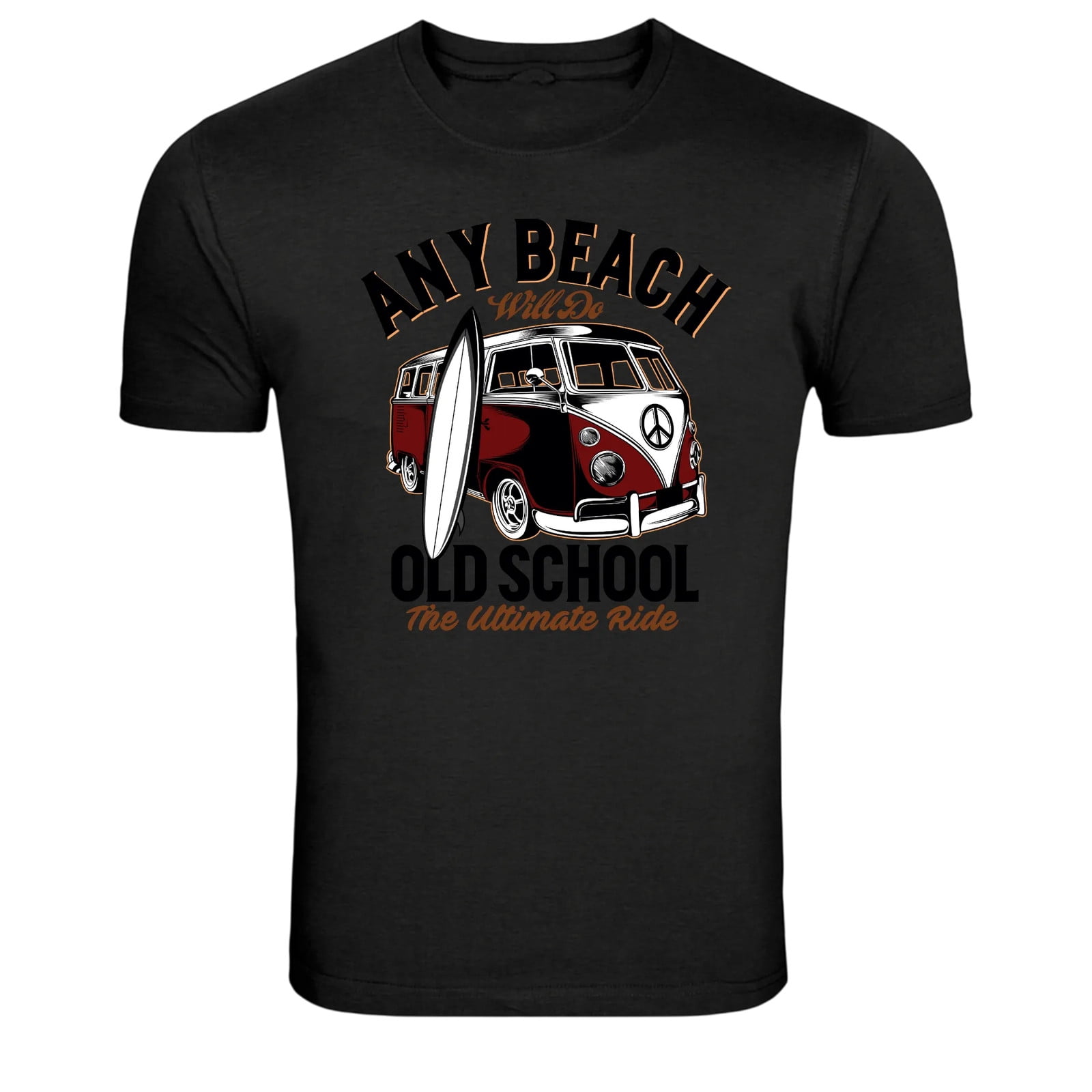 Any Beach Will Do Surf Van Retro Beach Life Graphic T-Shirt