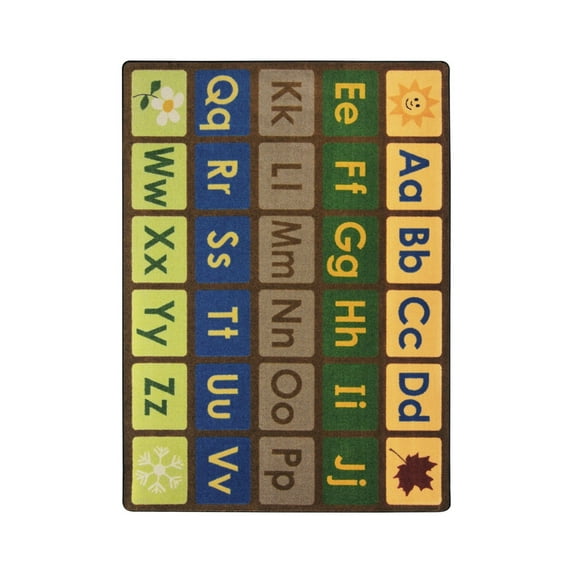 Any Day Alphabet 10'9" x 13'2" area rug in color Earthtone