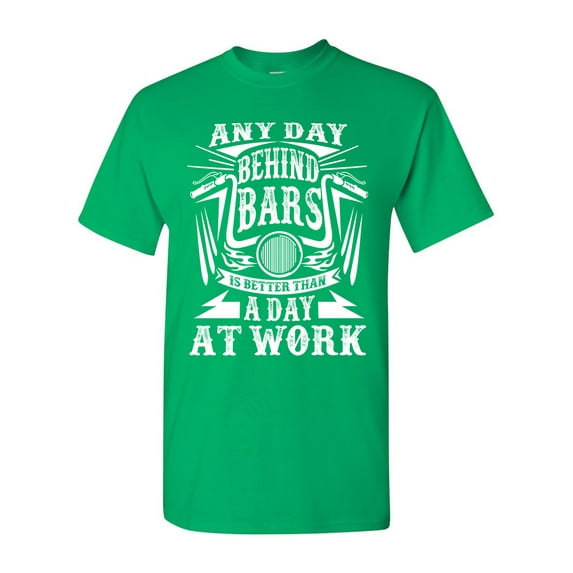 Any Day Behind Bars Is Better Than A Day At Work Funny DT Adult T-Shirt Tee