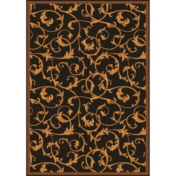 Any Day Matinee Acanthus Rectangle Theater Area Rugs 02 Brown - 5 ft. 4 in. x 7 ft. 8 in.