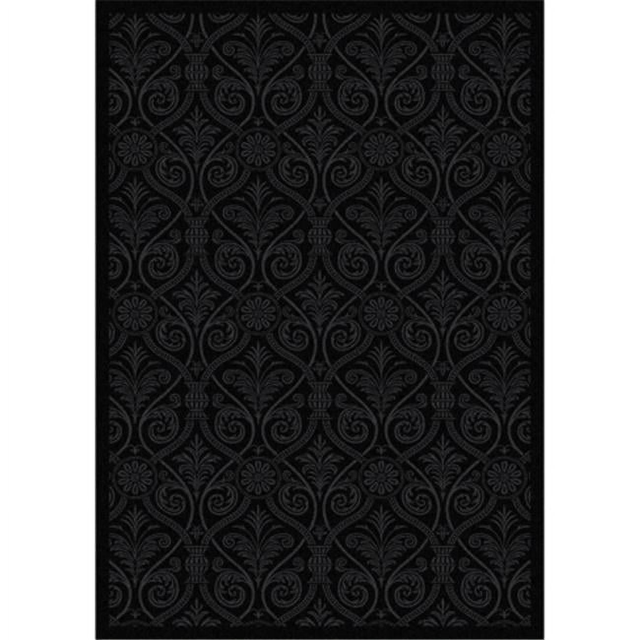 Cinema Noir Tufted Rectangle Playroom Rug 3'10" x 5'4" - Black