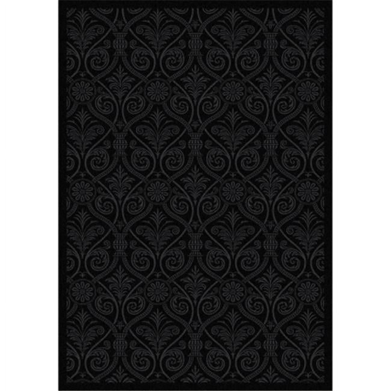 Cinema Noir Tufted Rectangle Playroom Rug 3'10" x 5'4" - Black
