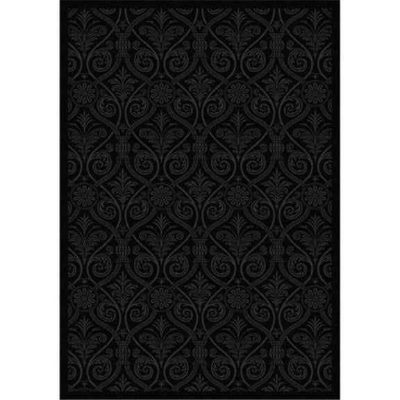 Any Day Matinee Damascus Rectangle Theater Area Rugs  01 Black - 5 ft. 4 in. x 7 ft. 8 in.