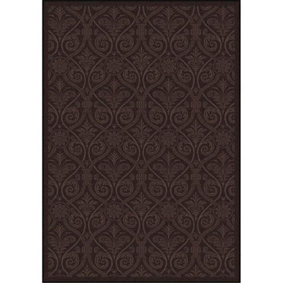 Any Day Matinee Damascus Rectangle Theater Area Rugs 02 Brown - 3 ft. 10 in. x 5 ft. 4 in.