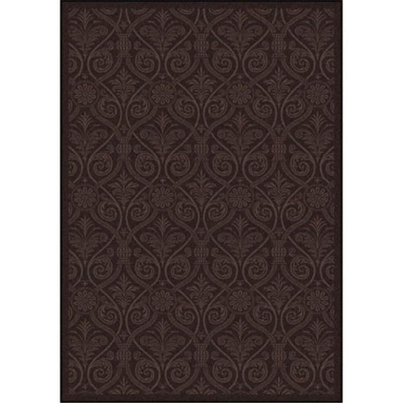 Any Day Matinee Damascus Rectangle Theater Area Rugs  02 Brown - 5 ft. 4 in. x 7 ft. 8 in.