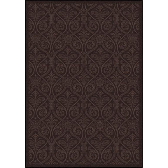 Any Day Matinee Damascus Rectangle Theater Area Rugs 02 Brown - 7 ft. 8 in. x 10 ft. 9 in.